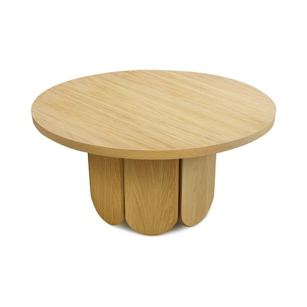 Kulatý konferenční stolek s deskou v dubovém dekoru v přírodní barvě 78x78 cm Soft – Woodman-image-2