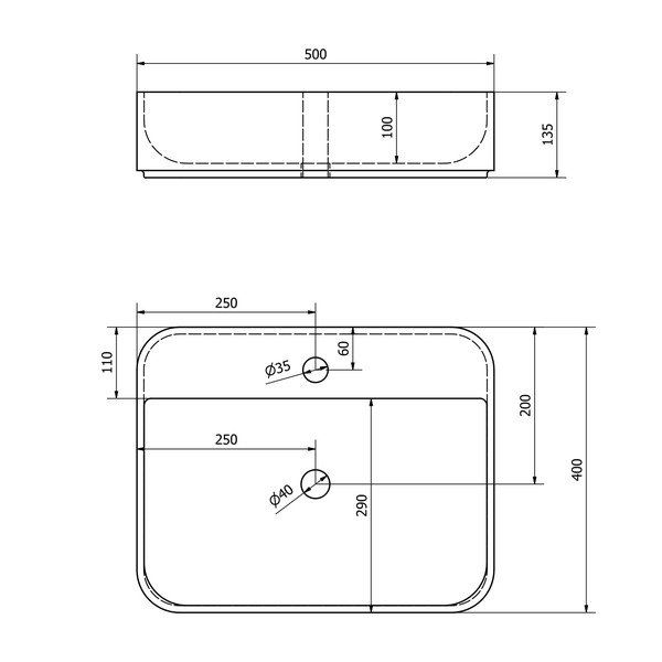 Bílé keramické umyvadlo 50x40 cm Garda – Sapho-image-4