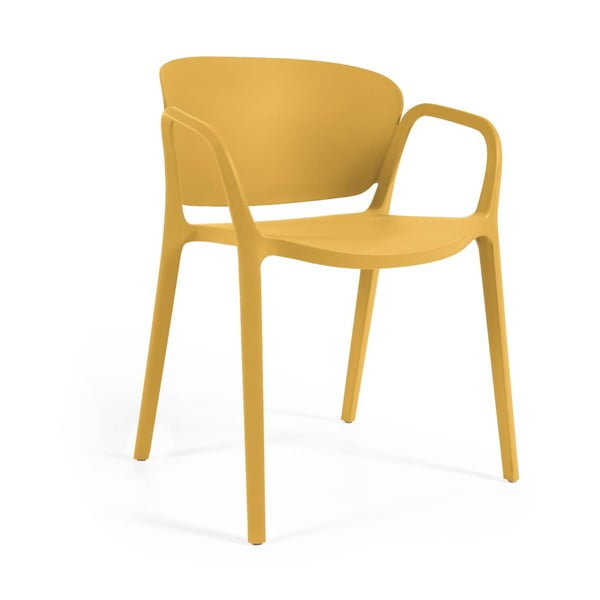 Žlutá plastová zahradní židle Ania – Kave Home