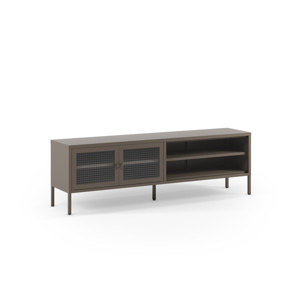 Šedý kovový TV stolek 160x50x35 cm Layna – Marckeric-image-3