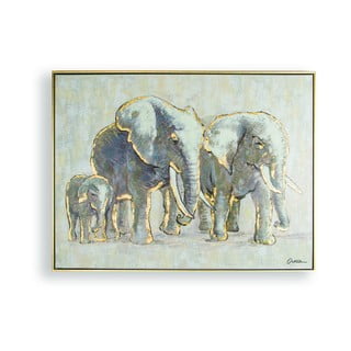 Ručně malovaný obraz Graham & Brown Elephant Family, 80 x 60 cm