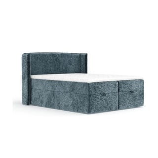Modrá boxspring postel s úložným prostorem 200x200 cm Passion – Maison de Rêve