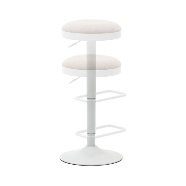 Béžové čalouněné barové stoličky v sadě 2 ks s nastavitelnou výškou (výška sedáku 53,5 cm) Zaib – Kave Home-image-2