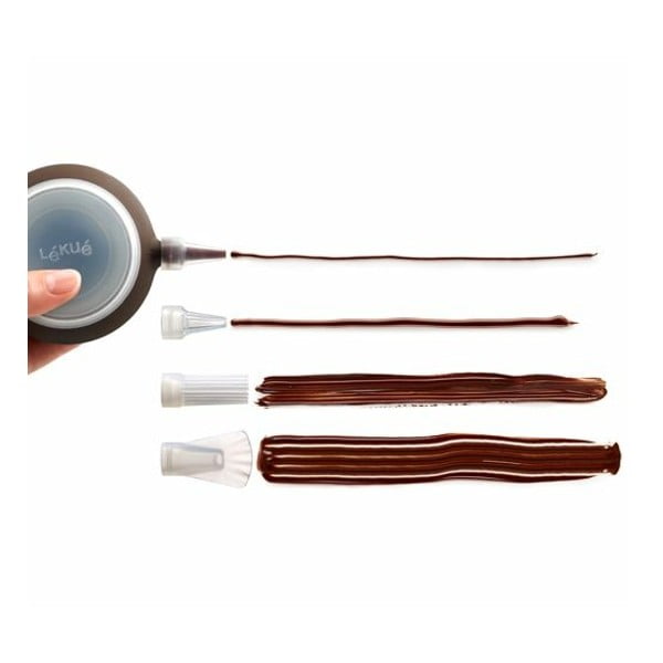 Hnědé zdobítko se 4 nástavci Lékué Decopen-image-1