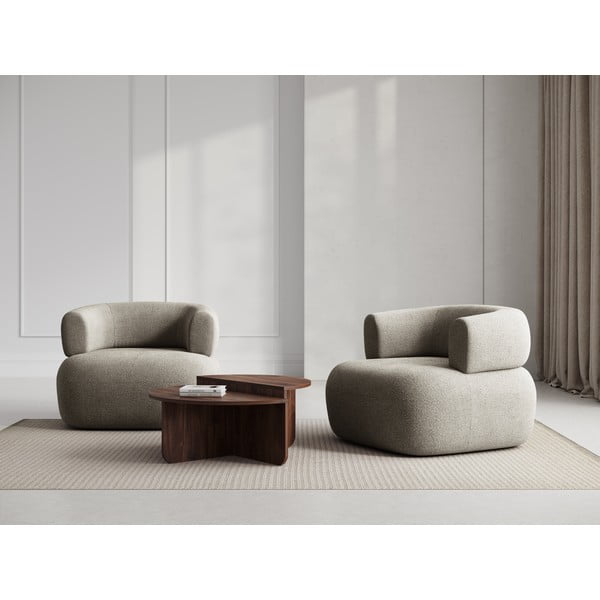 Světle šedé křeslo z textilie bouclé Jenny – Micadoni Home-image-1