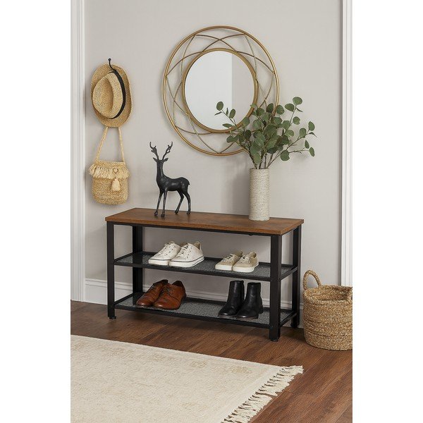 Černý ocelový botník 80x45x30 cm Arne – Bonami Essentials-image-1