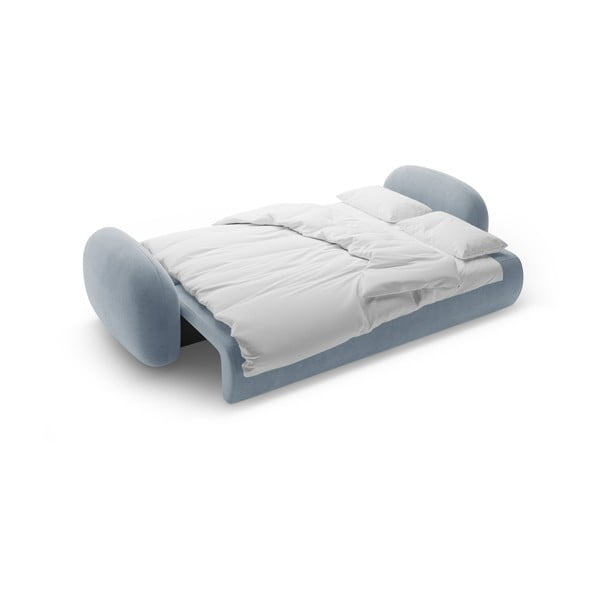 Šedomodrá sametová rozkládací/s úložným prostorem pohovka 262 cm Tonale – Cosmopolitan Design-image-4