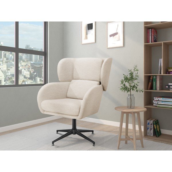 Bílé sametové křeslo ušák Vanessa – Støraa-image-1