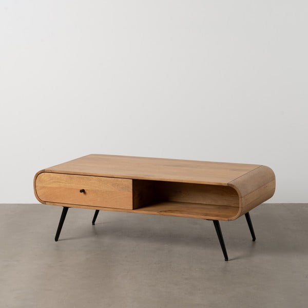 Konferenční stolek z masivu mindi v přírodní barvě 60x120 cm Mahón – Ixia-image-2