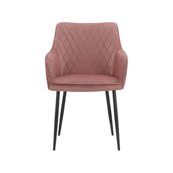 Světle růžová čalouněná jídelní křesla v sadě 2 ks Elvira – Støraa-image-2