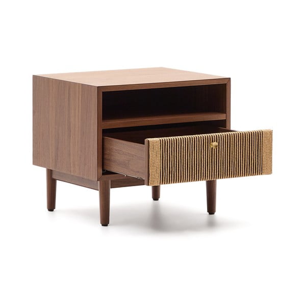 Hnědý noční stolek v dekoru ořechu Elan – Kave Home-image-3
