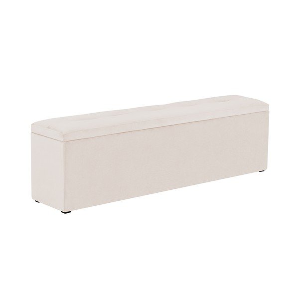 Béžový otoman k posteli s úložným prostorem Kooko Home, 47 x 140 cm