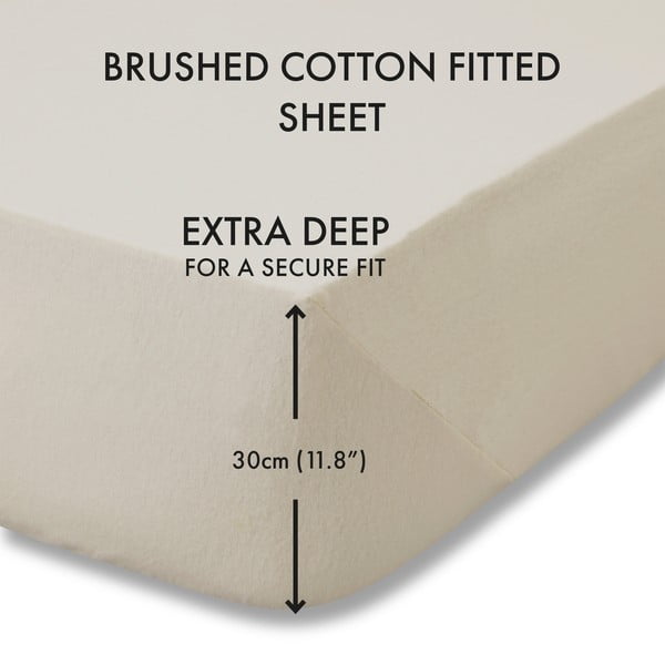 Béžové bavlněné prostěradlo 90x190 cm – Catherine Lansfield-image-3