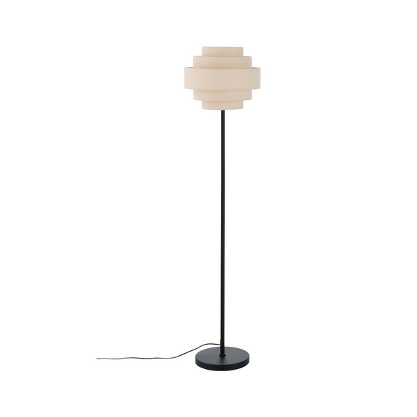 Matně černá/béžová látková stojací lampa (výška 145 cm) Miguel – Ellos Home