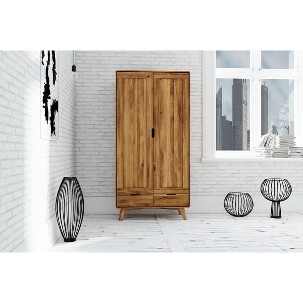 Šatní skříň z dubového dřeva 90x180 cm Greg - The Beds-image-2