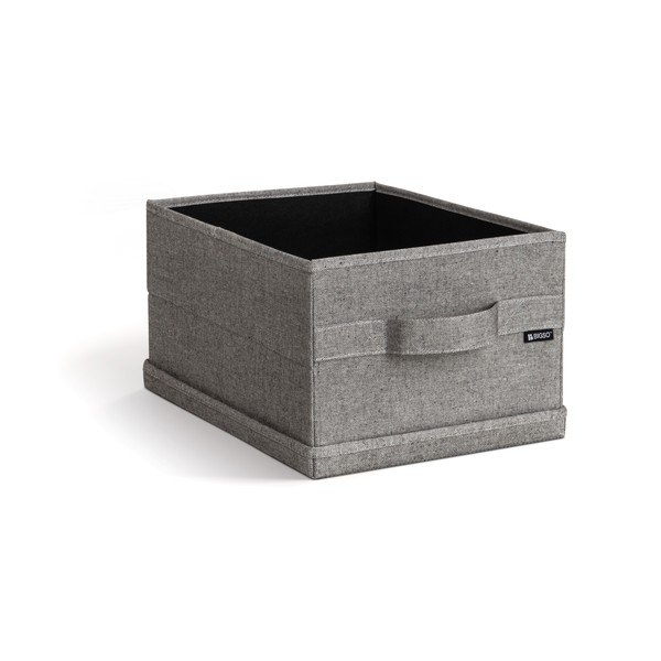 Šedý látkový úložný box s víkem 27x36x19 cm Soft Storage Small – Bigso-image-3