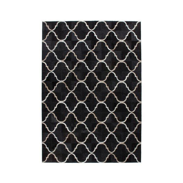 Černý kožený koberec Eclipse,120x170cm