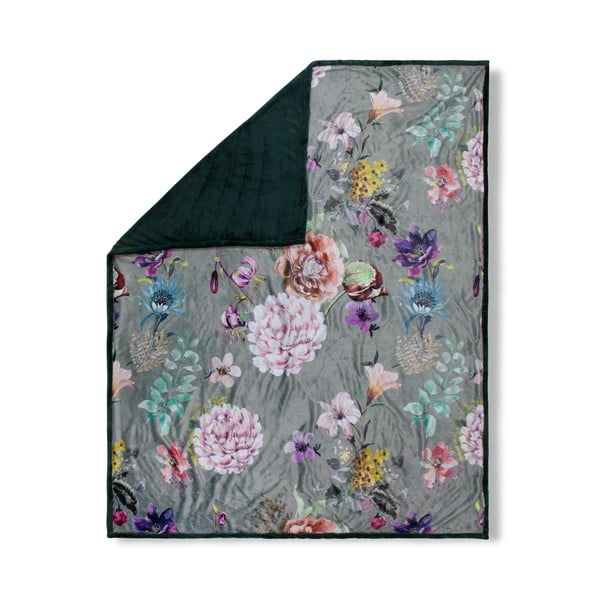 Zelená oboustranná deka Descanso Chloe, 130 x 160 cm