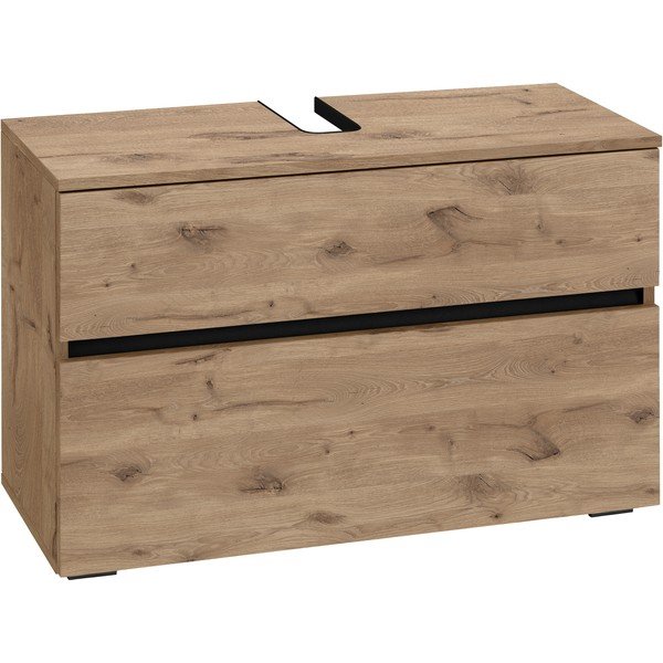 Skříňka pod umyvadlo v dekoru dubu v přírodní barvě 80x55 cm Wisla – Støraa-image-2