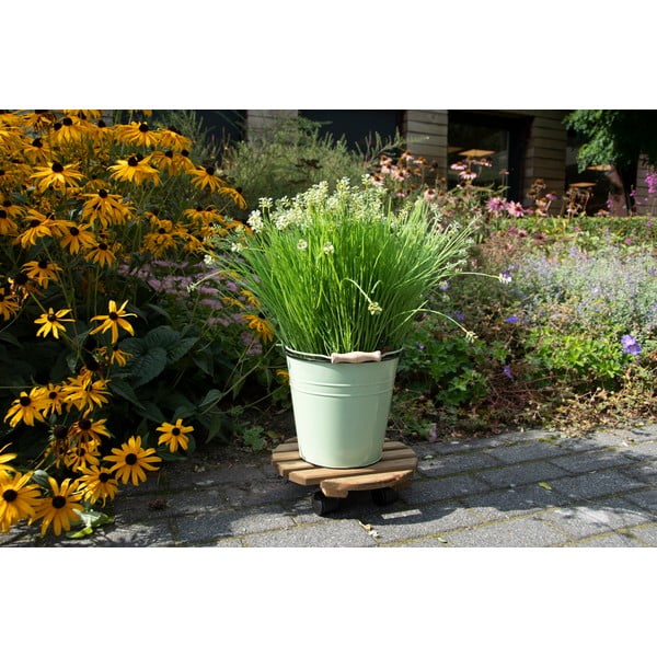 Dřevěný pojízdný podstavec pod květináč ø 29 cm (výška 8 cm) Indoor & Outdoor – Esschert Design-image-1