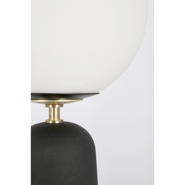 Černá kovová stolní lampa se skleněným stínidlem (výška 51 cm) Delphine – Bizzotto-image-2