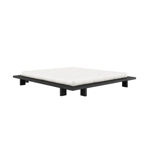 Černá dvoulůžková postel z borovicového dřeva s roštem 180x200 cm Japan – Karup Design-image-3