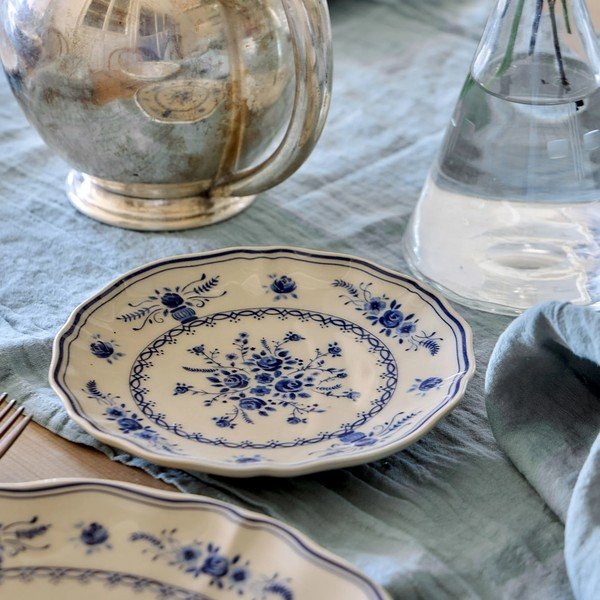 Modrý/béžový dezertní  talíř z kameniny ø 17 cm Vila – Costa Nova-image-1