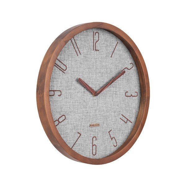 Šedé nástěnné hodiny Karlsson Canvas, ø 35 cm-image-1
