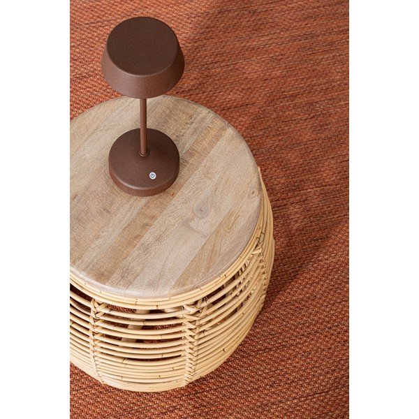 Hnědá kovová LED stmívatelná/s bezdrátovou nabíječkou stolní lampa s plastovým stínidlem (výška 33 cm) Esprit – Bizzotto-image-1