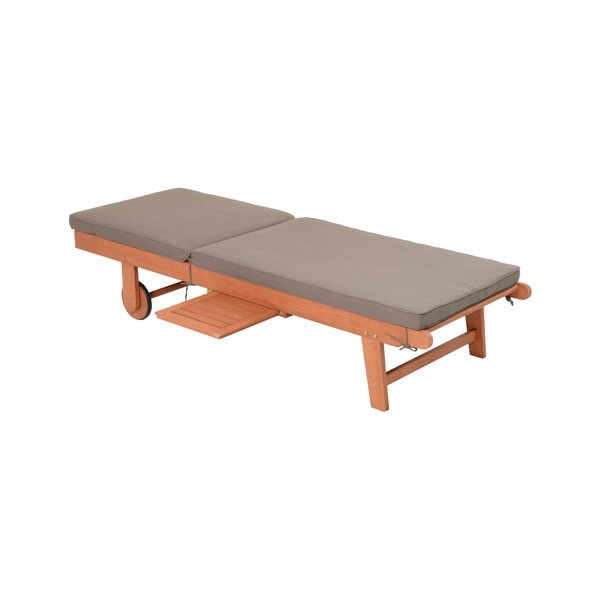 Dřevěné zahradní lehátko v šedo-přírodní barvě San Diego – Garden Pleasure-image-4