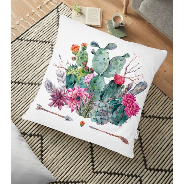 Povlak na polštář s příměsí bavlny Minimalist Cushion Covers Desert Flowers, 70 x 70 cm