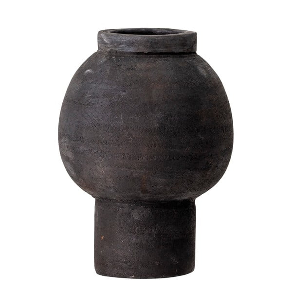 Černá dekorativní váza z terakoty Bloomingville Mindi, výška 18 cm