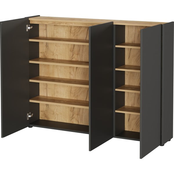 Antracitová skříňka v dekoru dubu 138x105x25 cm Libbiano – Germania-image-2