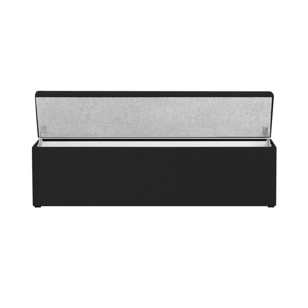 Černý otoman k posteli s úložným prostorem Kooko Home Manna, 47 x 180 cm-image-4