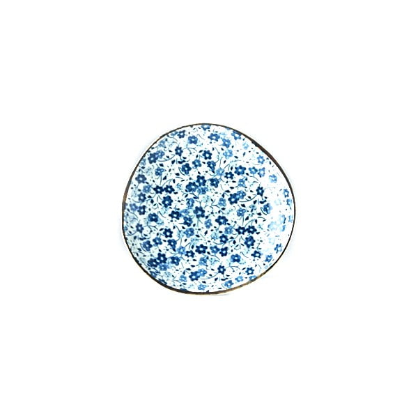 Modro-bílý keramický talířek MIJ Daisy, ø 12 cm