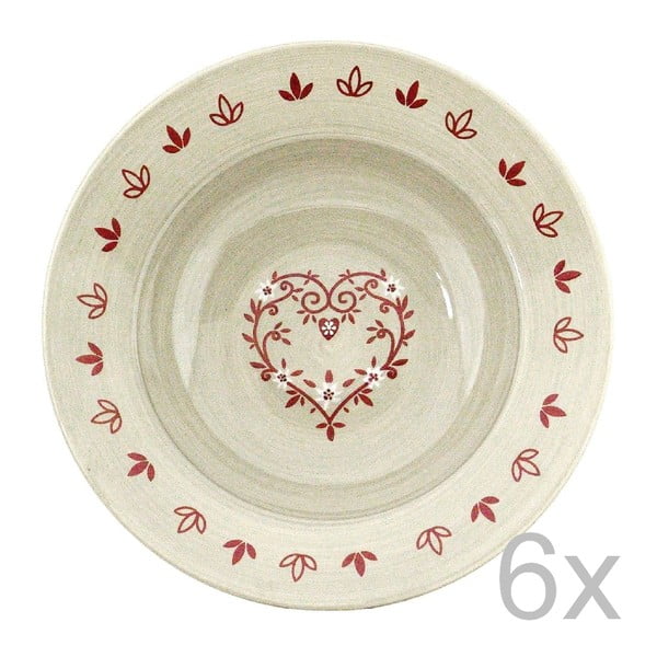 Sada keramických talířů Heart 21,5 cm (6 ks)