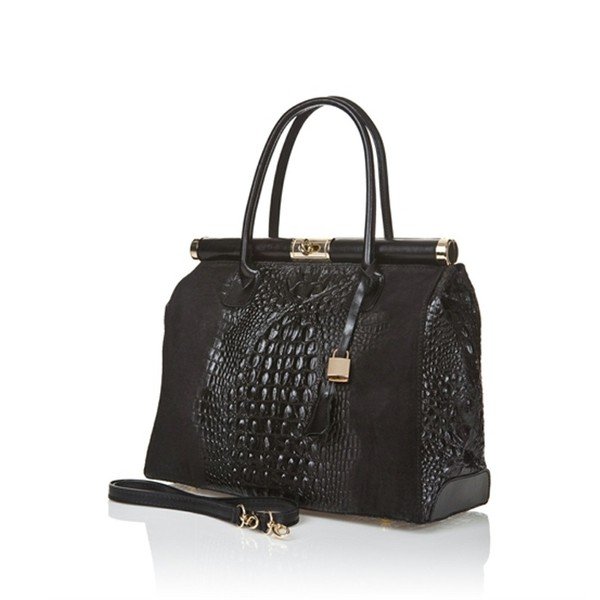 Černá kožená kabelka Markese Trell-image-1