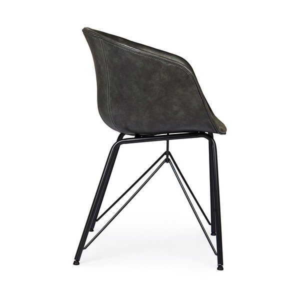 Tmavě šedá čalouněná jídelní židle Warhol – Bizzotto-image-3