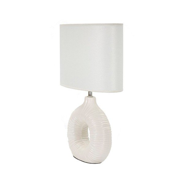 Bílá keramická stolní lampa s textilním stínidlem (výška 43 cm) Seta – Mauro Ferretti-image-3