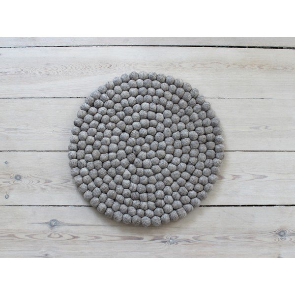 Pískově hnědý kuličkový vlněný podsedák Wooldot Ball Chair Pad, ⌀ 39 cm