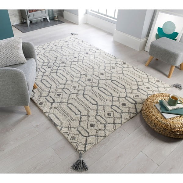 Šedý vlněný koberec Flair Rugs Pietro, 120 x 170 cm-image-4