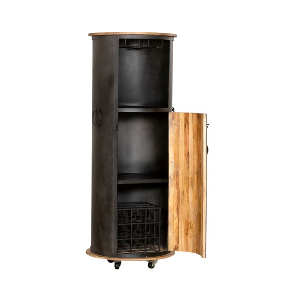 Černá kovová vinotéka na 9 lahví, 60x155 cm Luni – Interia Home & Living-image-2