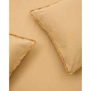 Prodloužené povlečení na dvoulůžko z bavlněného perkálu v hořčicové barvě 240x220 cm Sifinia – Kave Home