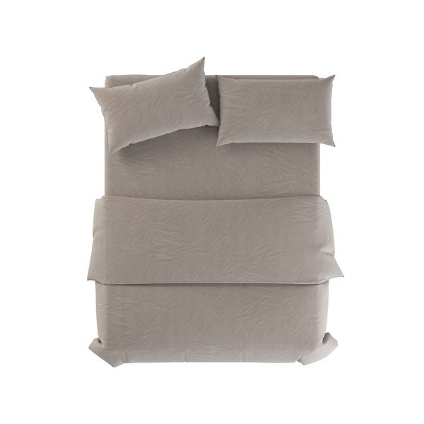 Světle šedé/taupe lněné povlečení na jednolůžko 135x200 cm Natural – Native Natural