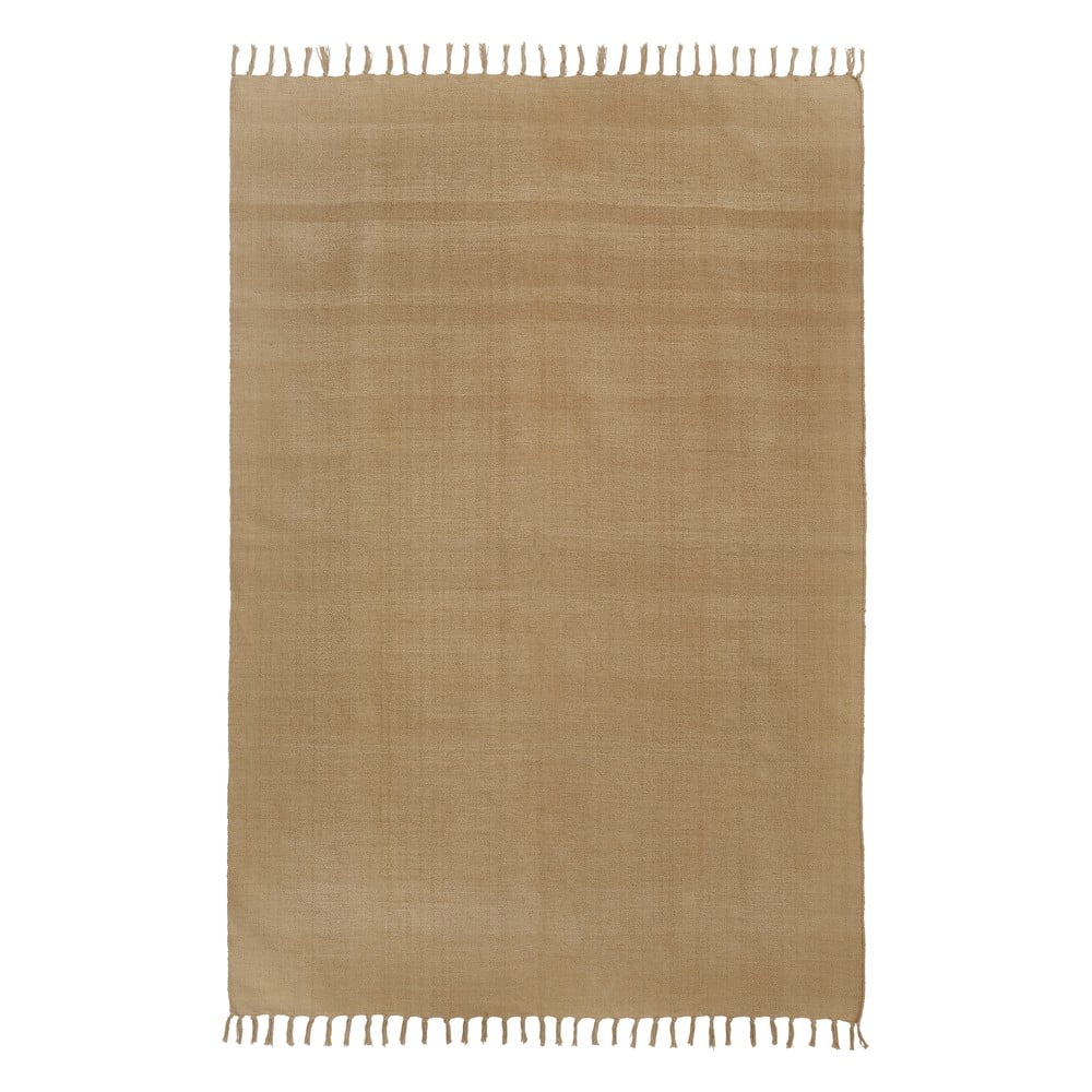 Světle hnědý ručně tkaný bavlněný koberec Westwing Collection Agneta, 120 x 180 cm