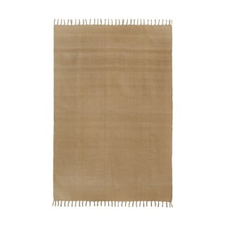 Světle hnědý ručně tkaný bavlněný koberec Westwing Collection Agneta, 70 x 140 cm