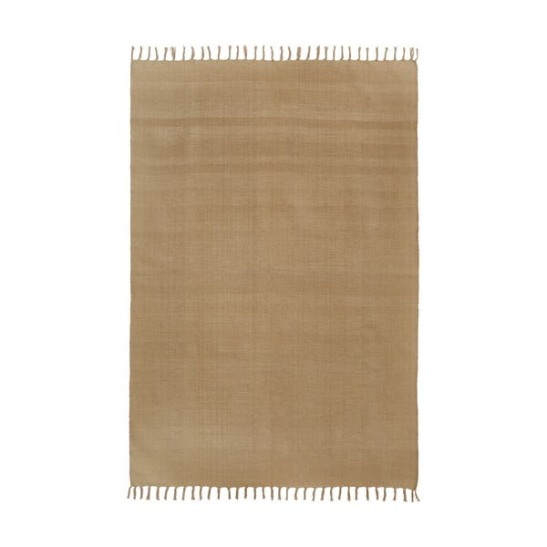 Světle hnědý ručně tkaný bavlněný koberec Westwing Collection Agneta, 160 x 230 cm