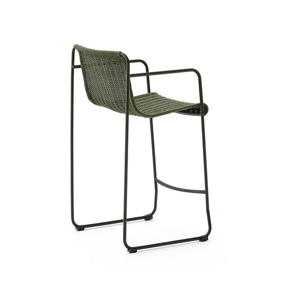 Zelená kovová zahradní barová židle Maurina – Kave Home-image-4