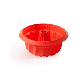 Červená silikonová forma na bábovku Lékué Savarin, ⌀ 22 cm