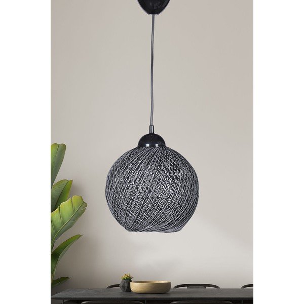 Černo-šedé závěsné svítidlo s textilním stínidlem ø 22 cm – Opviq lights-image-1